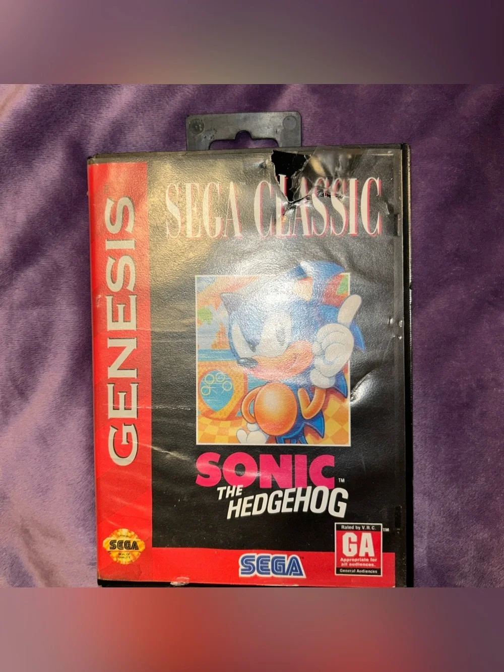 Sonic the Hedgehog (Sega Genesis, 1991) Case & Cartridge